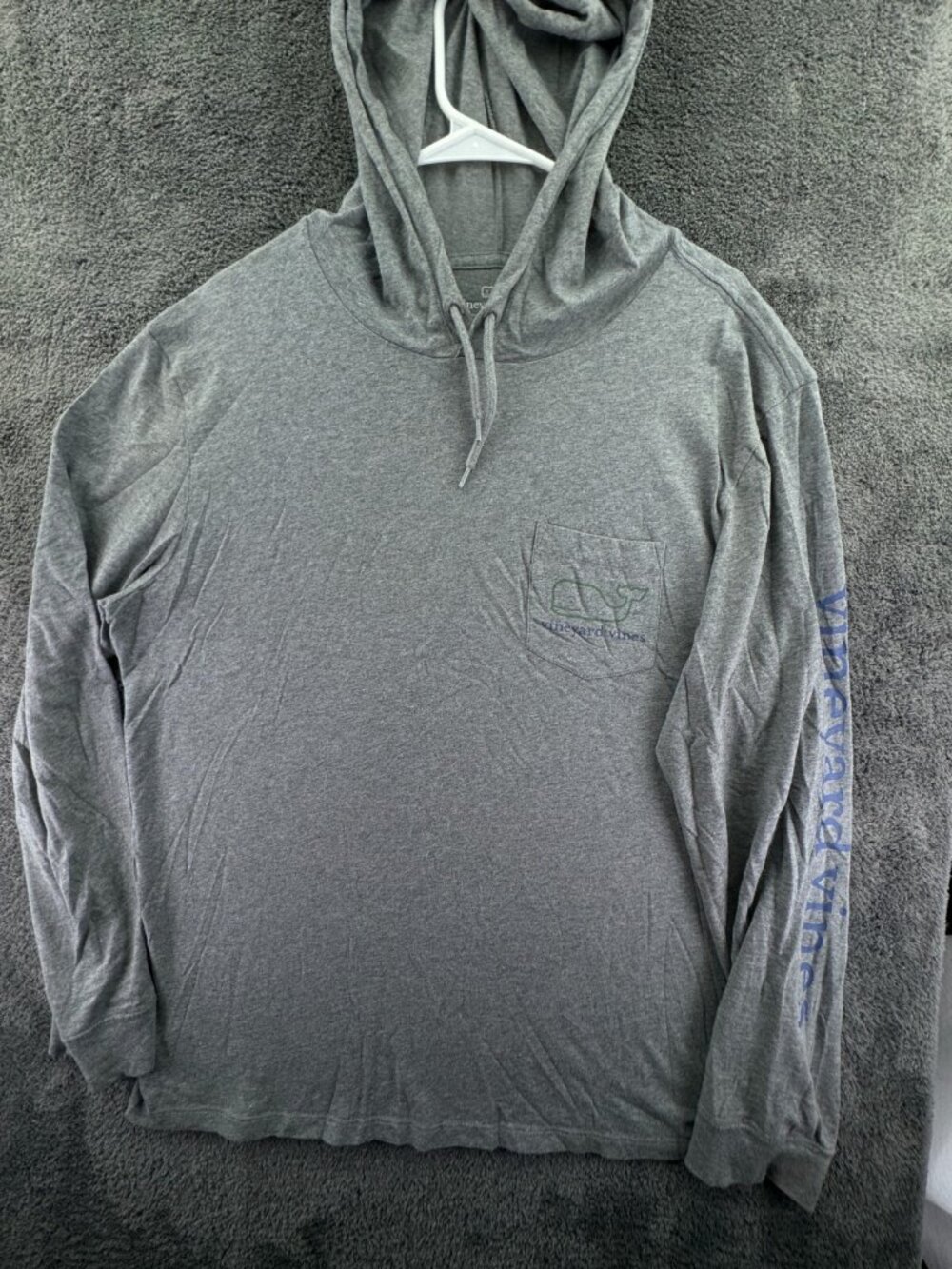 Vineyard Vines Hoodie Men Large Gray Pullover Lightweight Cotton Performance